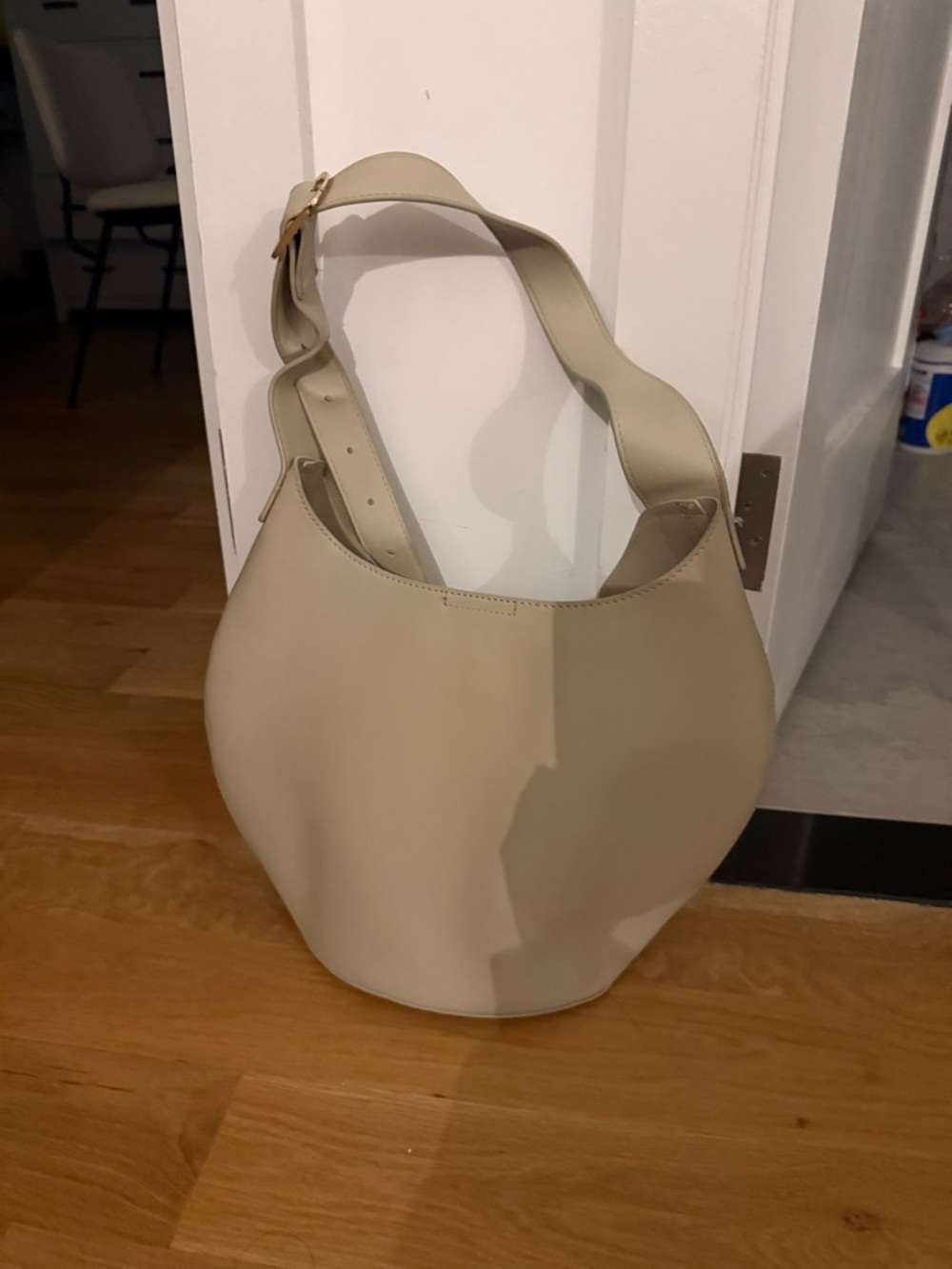 Anthropologie Sculpted Shoulder Bag in Light Beige